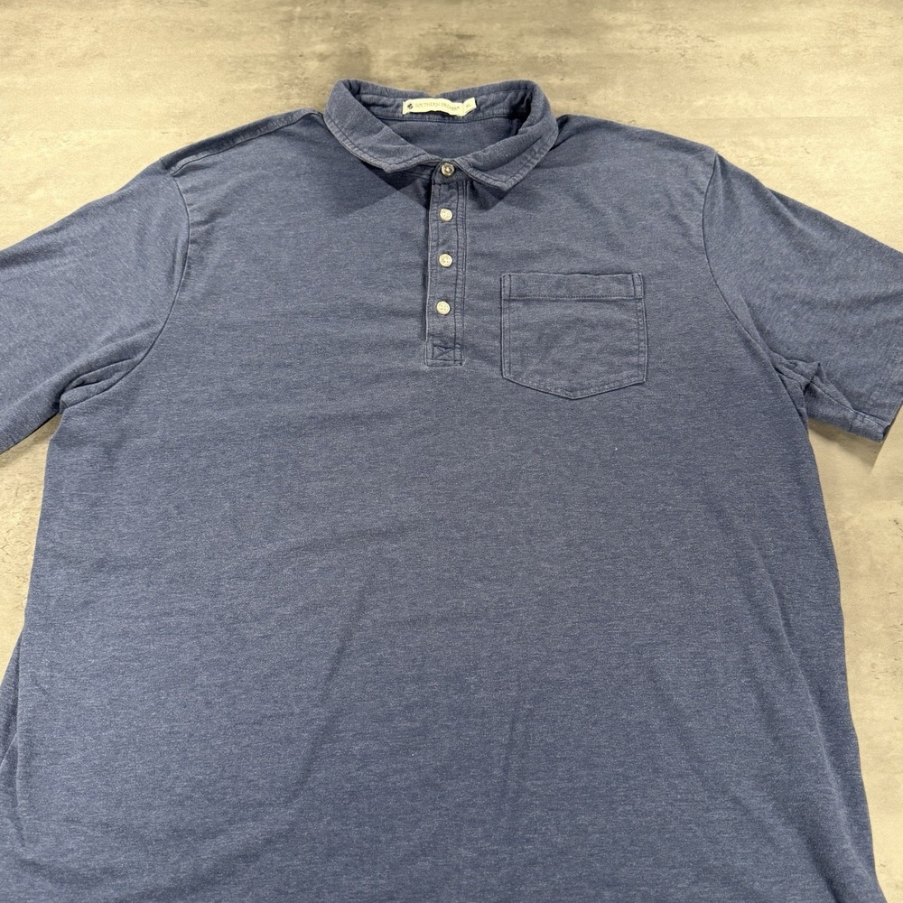 Southern Proper Polo Shirt Mens Extra Large XL‎ Blue Pocket Performance Cotton